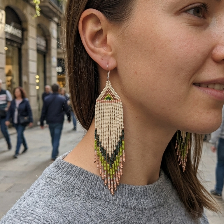 Lightweight boho earrings with flowing fringe