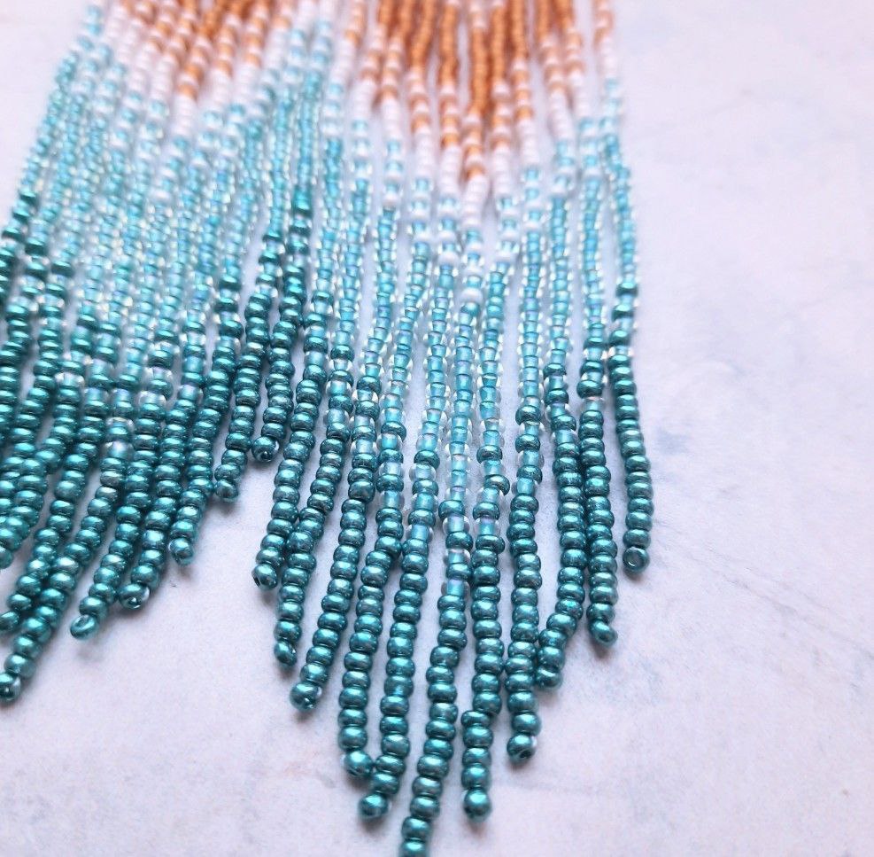 Chandelier beaded earrings 8 inch