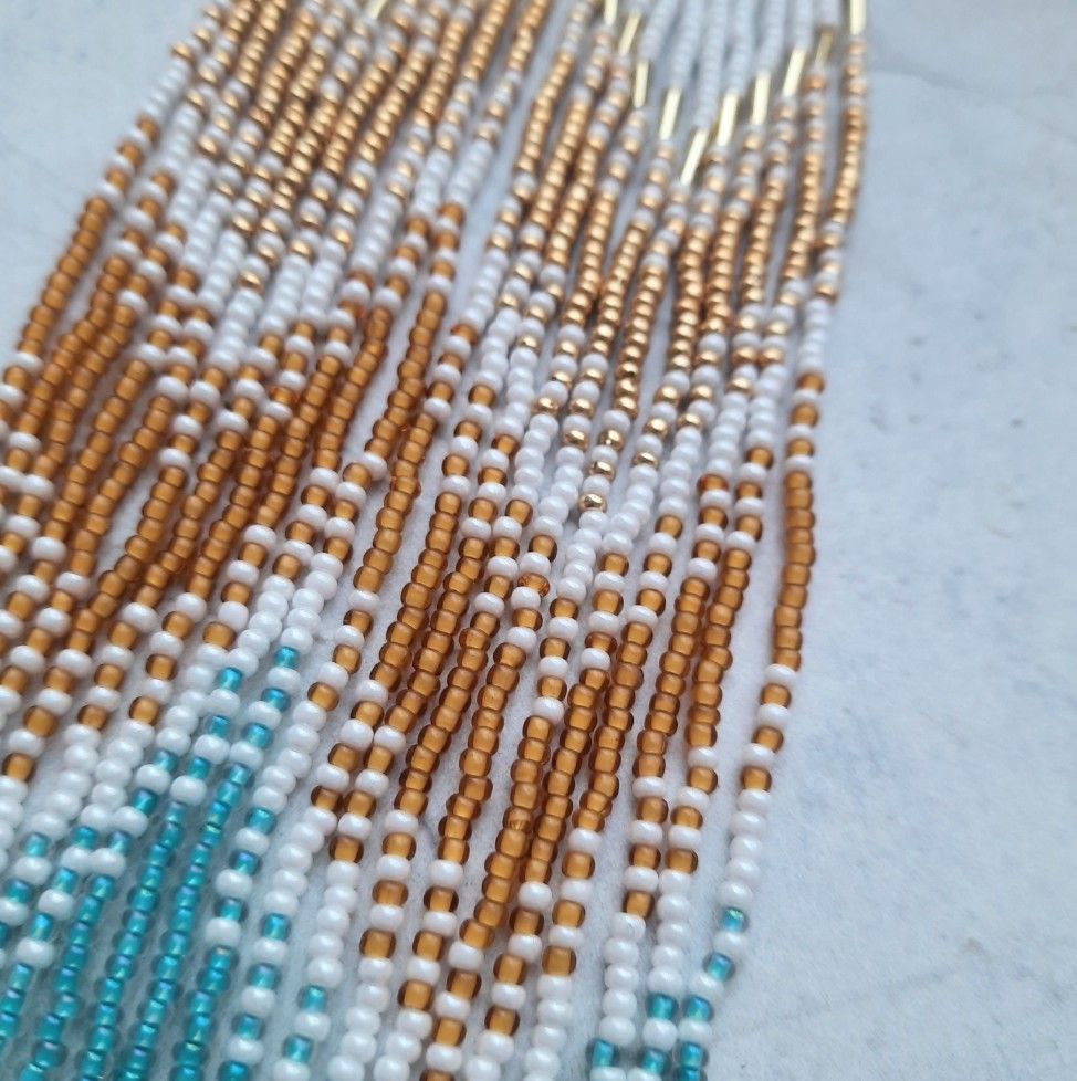 Chandelier beaded earrings 8 inch