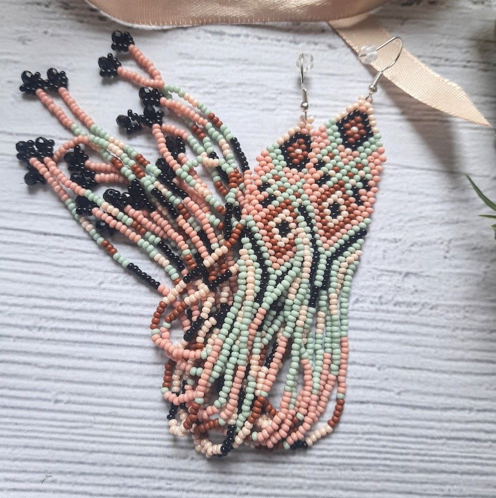 Long Beaded Fringe Earrings | Handmade Ethnic Boho Earrings