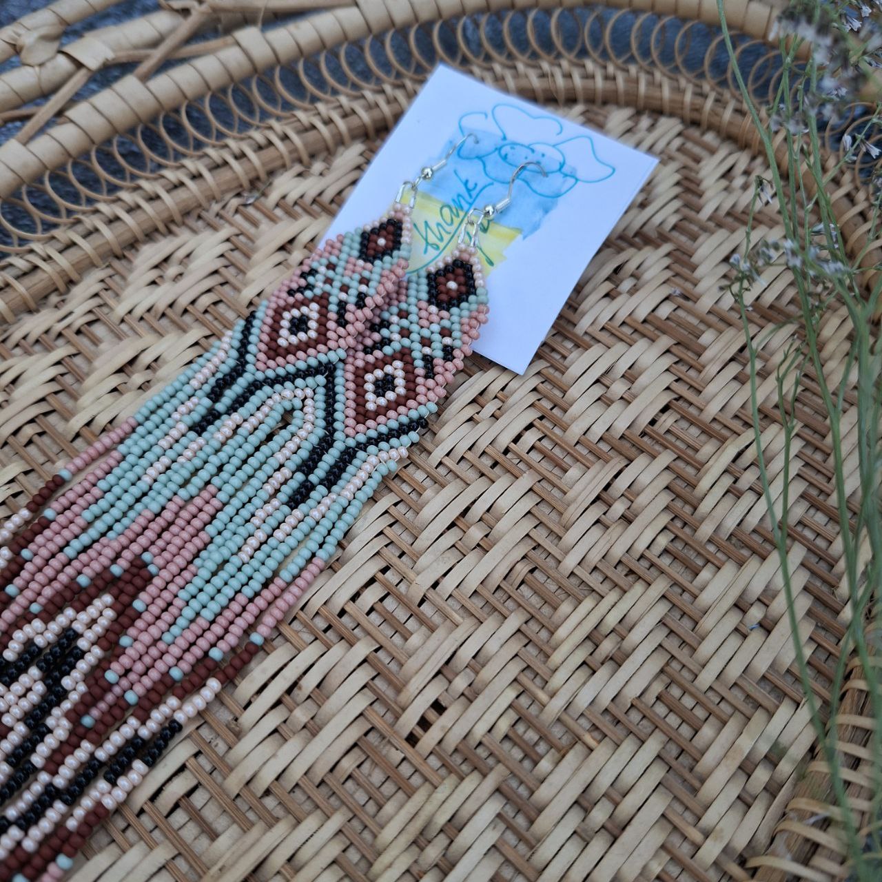 Long Beaded Fringe Earrings | Handmade Ethnic Boho Earrings