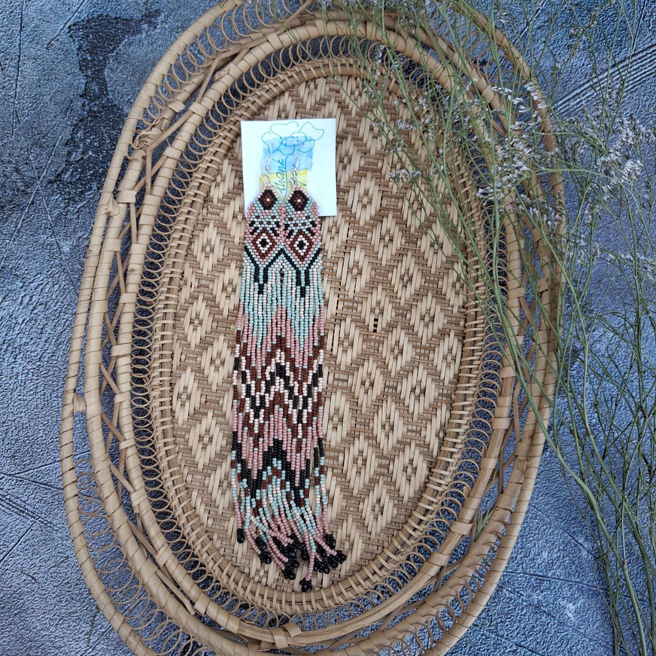 Long Beaded Fringe Earrings | Handmade Ethnic Boho Earrings