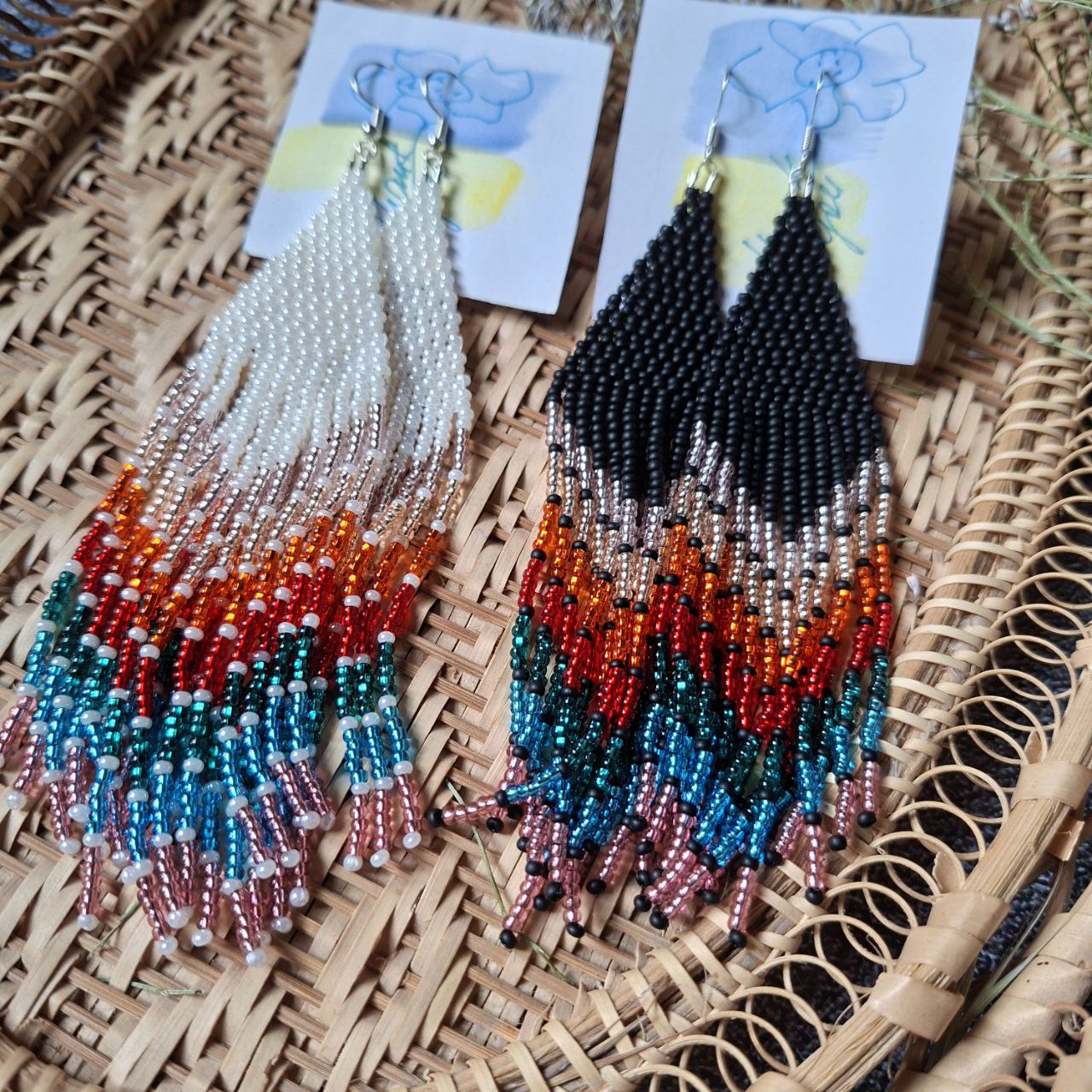 Black & White Multicolor Dangle Jewelry