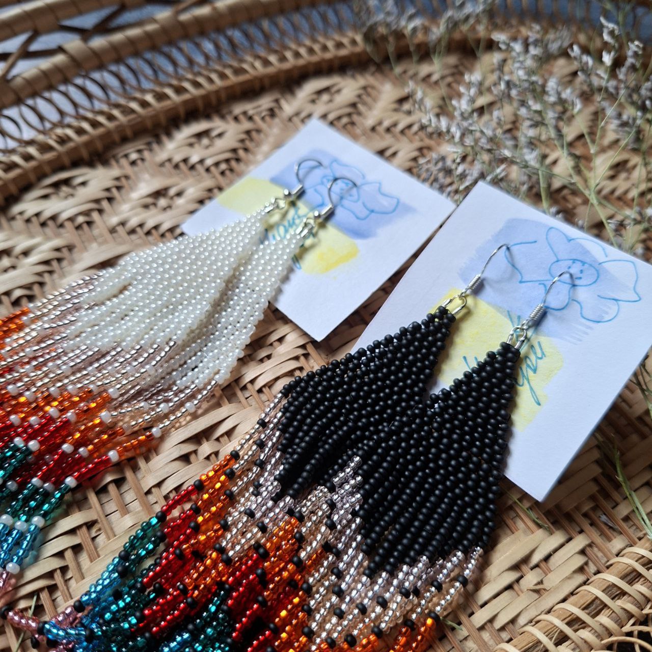 Black & White Multicolor Dangle Jewelry