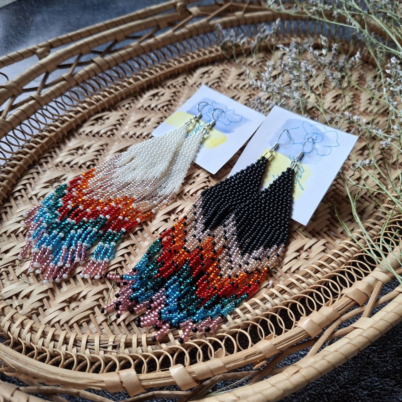 Black & White Multicolor Dangle Jewelry