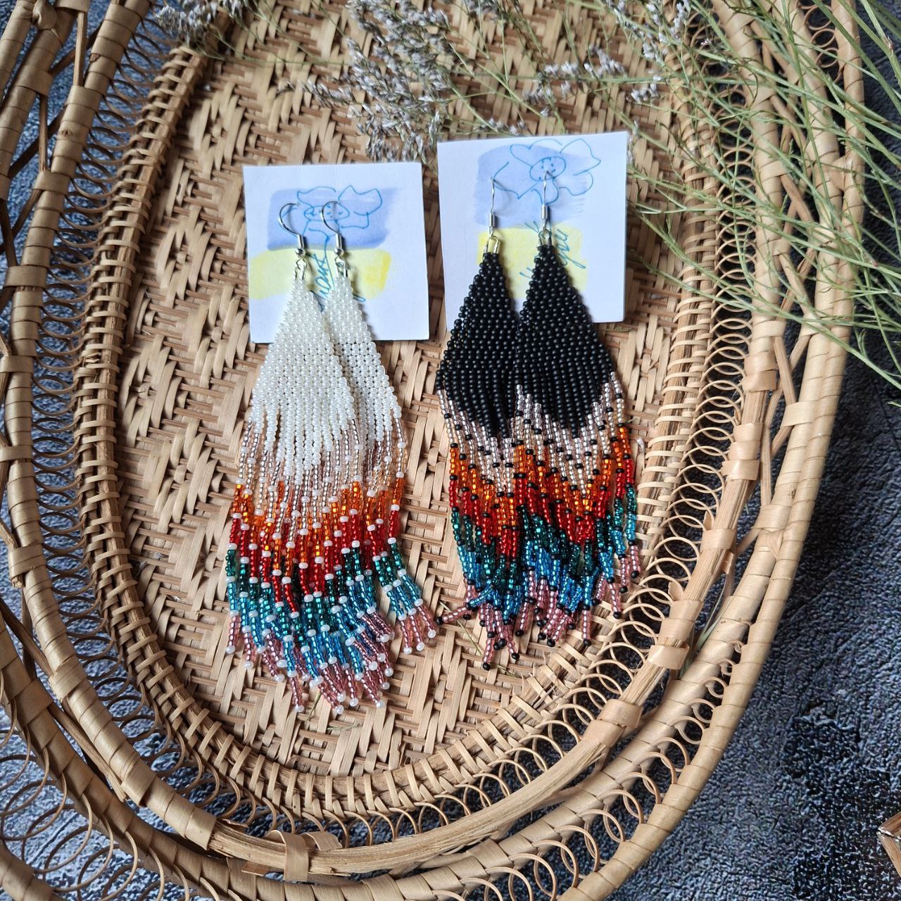 Black & White Multicolor Dangle Jewelry