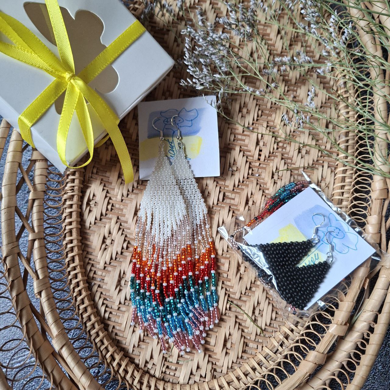 Black & White Multicolor Dangle Jewelry