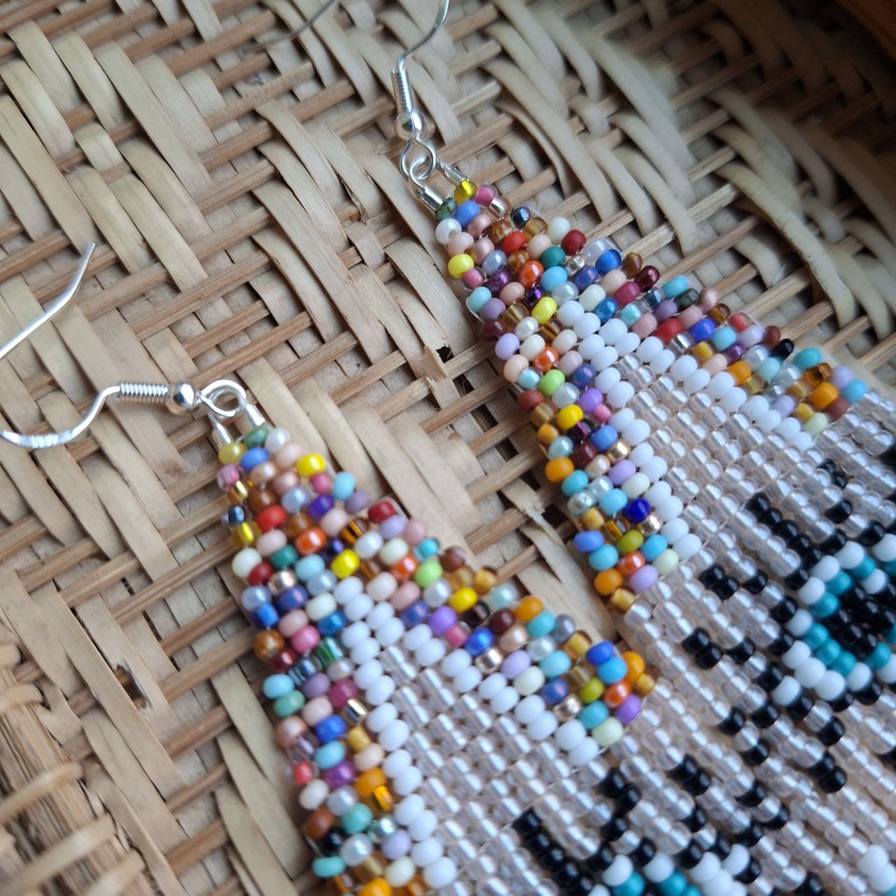 Long Statement Earrings with Evil Eye Pattern