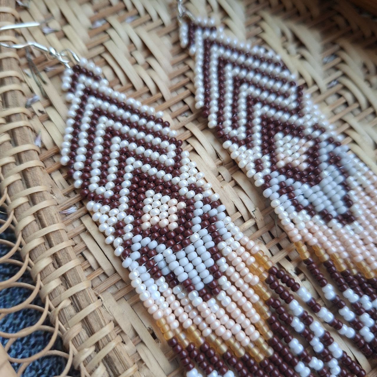 Extra Long Boho Fringe Earrings – Handmade Seed Bead Statement Earrings (8 Inches)