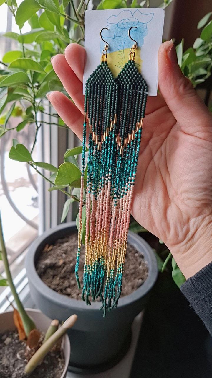 Handmade beaded statement earrings for women
