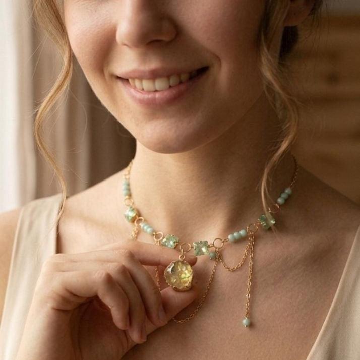 Gold chain layered necklace