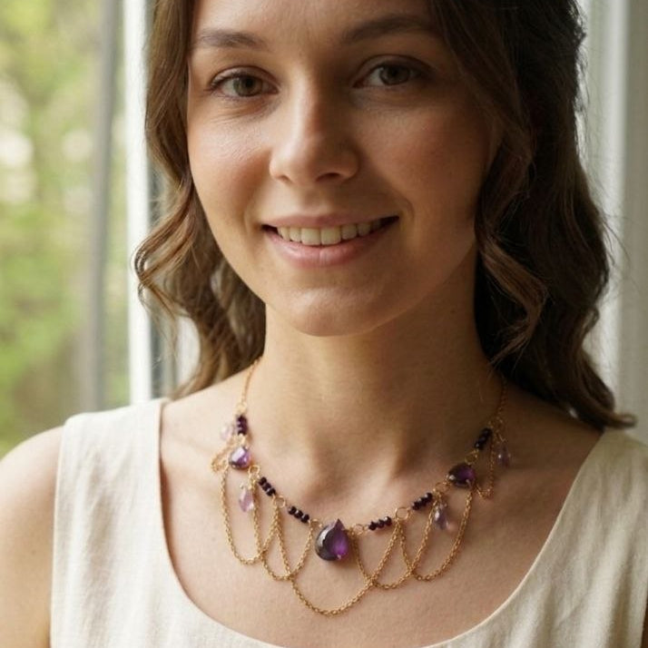 Amethyst statement necklace