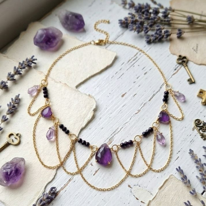 Purple gemstone jewelry